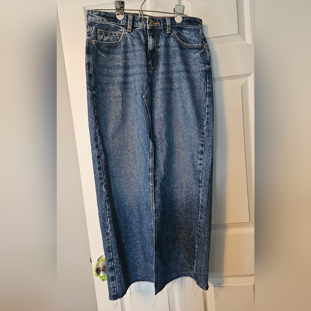 Zara blue Denim Maxi Skirt